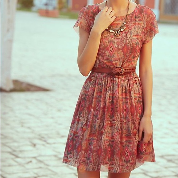 Anthropologie Dresses & Skirts - Anthropologie Semi Mesh Geo Print Dress
